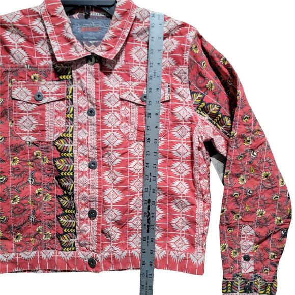 GRAMICCI Jaime Arizona Orange Aztec Printed Cropped Button Up Jacket Womens L - Picture 14 of 16